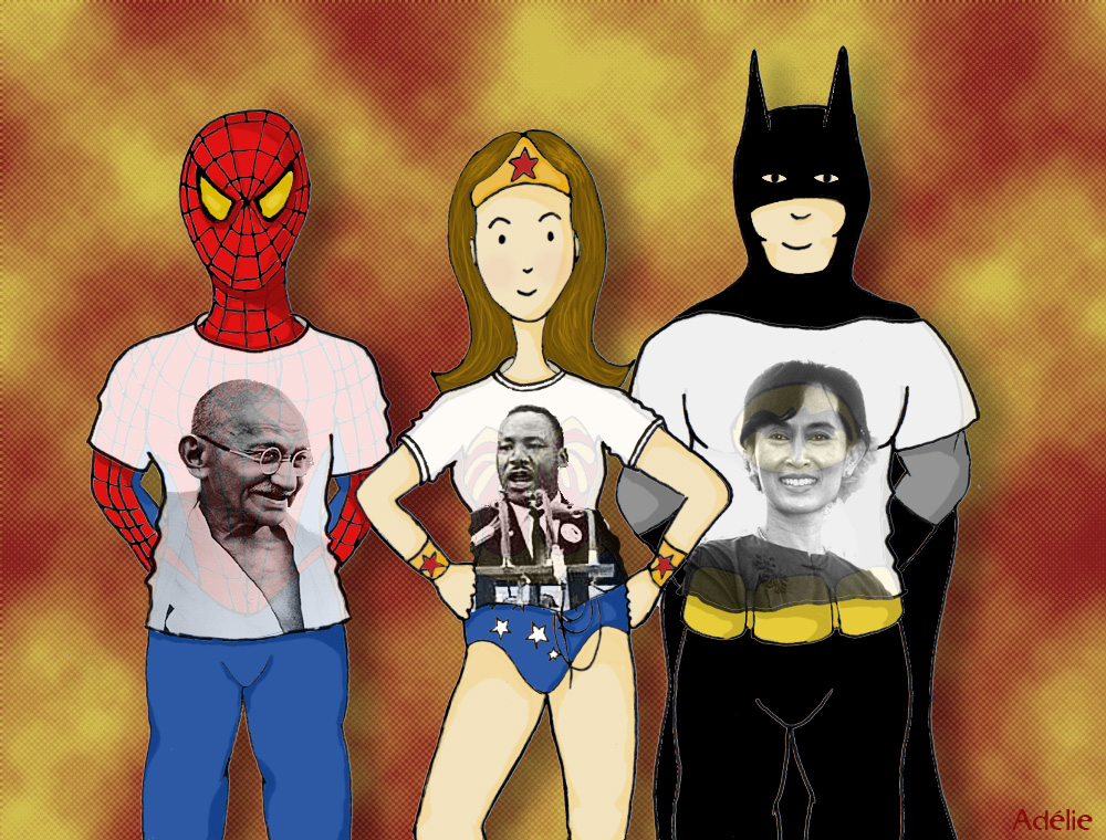 La paresseuse, Gandhi et les super héros