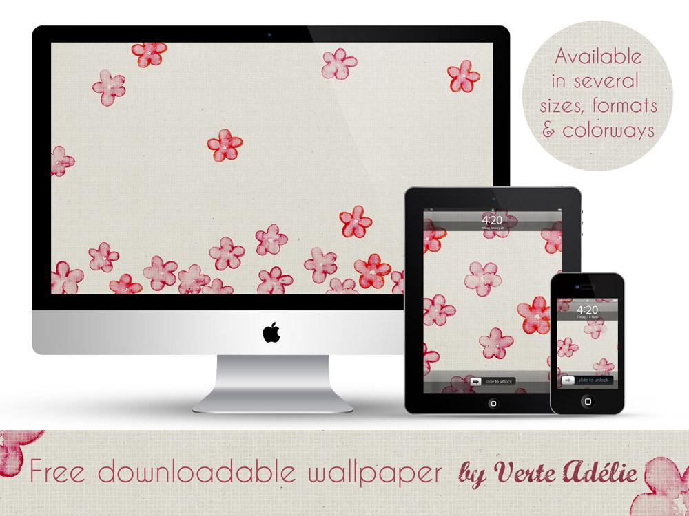 Free downloadable wallpaper: watercolor flowers