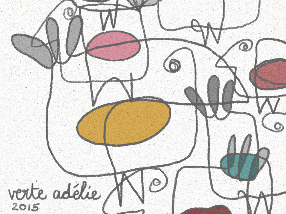 When the one-line doodles become the finished project: interlaced birds