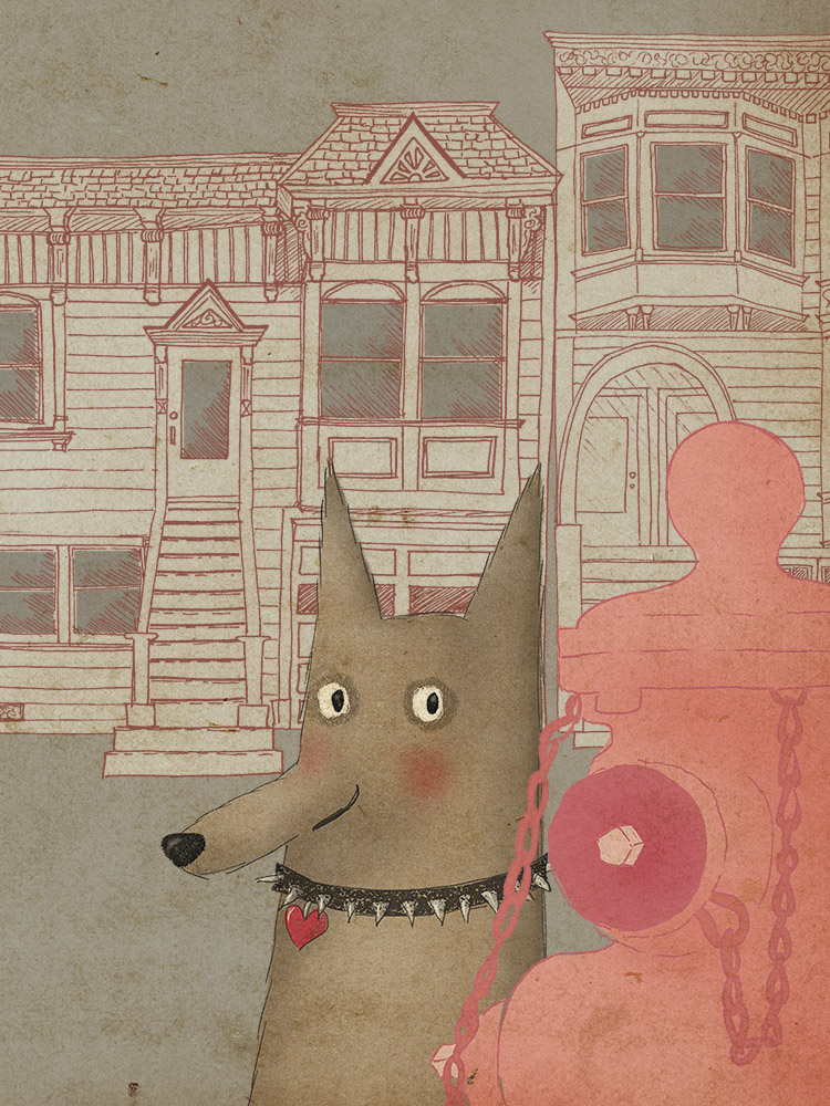 Rupert the dog and his beloved fire hydrant