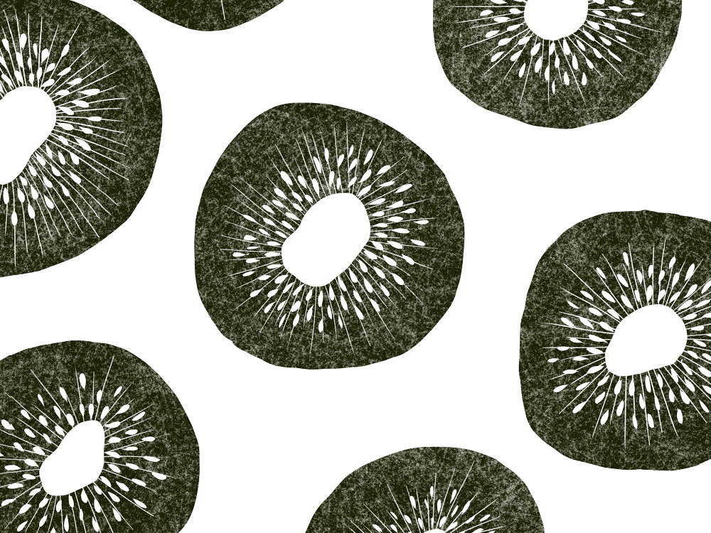 Kiwi slices polka dot pattern